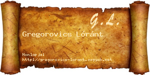 Gregorovics Lóránt névjegykártya