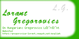 lorant gregorovics business card